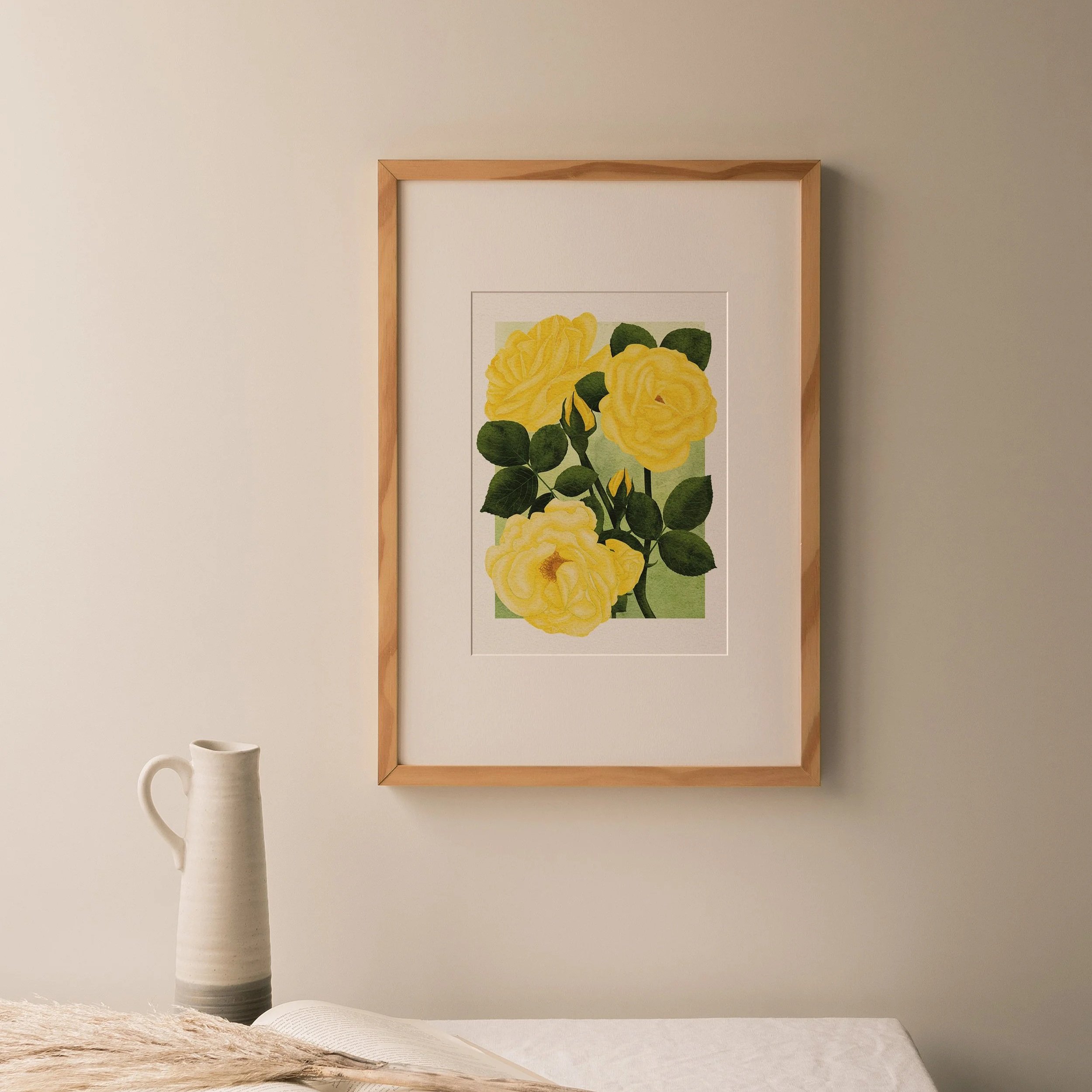 Yellow Roses Botanical Art Print — LIZ GOVIER ART STUDIO